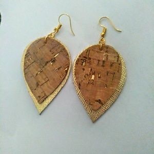 Cork leather earrings